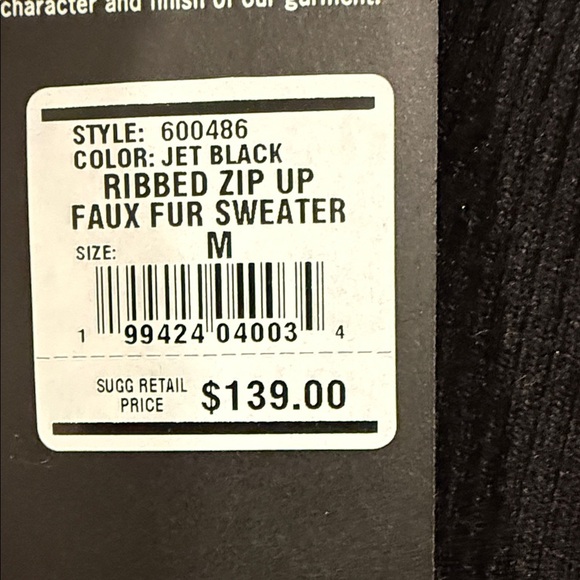 True Religion Black Ribbed Zip-Up Jacket - Picture 6 of 6